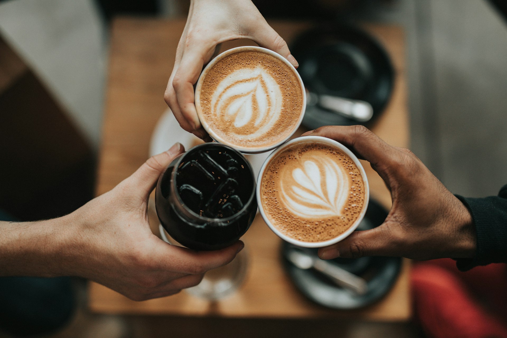 Freshly poured specialty coffee at Koppee